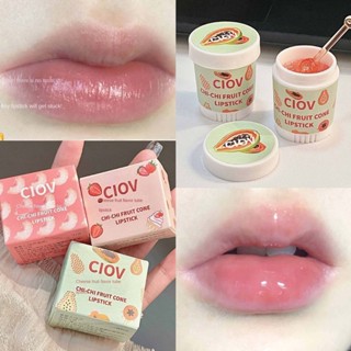 Ciov ลิปบาล์มกรวยสตรอเบอร์รี่ ไอศกรีม ลิปมาสก์ ผลไม้ ไร้สี ลิปสติก ชุ่มชื้น ชุ่มชื้น ซ่อมแซมริมฝีปาก 3 ชิ้น ใช้ทุกวัน