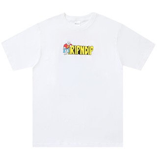 Ripndip เสื้อยืดแขนสั้น พิมพ์ลายการ์ตูนแมวนิ้วกลาง ราคาถูก สําหรับผู้ชาย และผู้หญิง