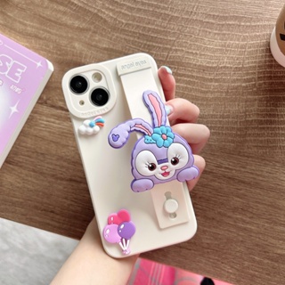 เคสโทรศัพท์มือถือซิลิโคน TPU แบบนิ่ม ลายการ์ตูนกระต่าย Stella กันกระแทก มีสายรัดข้อมือ สําหรับ IPhone 14promax 11 12 13 Pro MAX 7 8 Plus XR X XS MAX