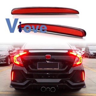 ไฟตัดหมอกไดนามิก LED ติดกันชนหลังรถยนต์ สําหรับ Honda Civic Type R 2016-2018