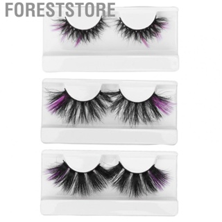 Foreststore 0.98in Colorful Eyelashes Purple Ends Fluffy Dramatic Colored False Fo