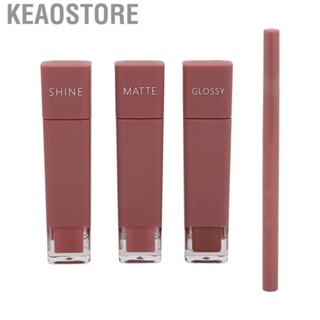 Keaostore and Liner Set  Prevent Fading 4 in 1 Matte Stick Cup Lipstick Kit Easy To Color for Any Skin Type