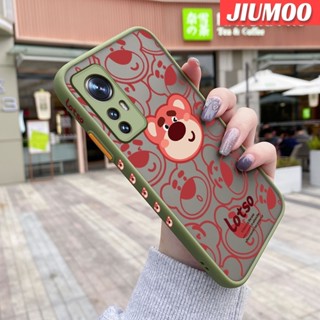 เคสซิลิโคนนิ่ม แบบใส ขอบสี่เหลี่ยม ลายหมีสตรอเบอร์รี่ กันกระแทก สําหรับ Xiaomi 12 Pro 5G 12 Lite