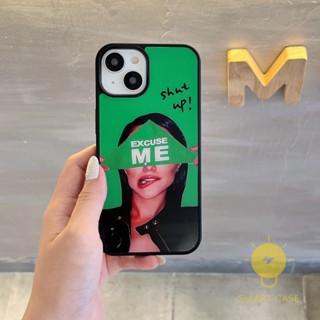 For เคสไอโฟน 14 Pro Max [INS Cool Girl Green] เคส Phone Case For iPhone 14 Pro Max Plus 13 12 11 For เคสไอโฟน11 Ins Korean Style Retro Classic Couple Shockproof Protective TPU Cover Shell