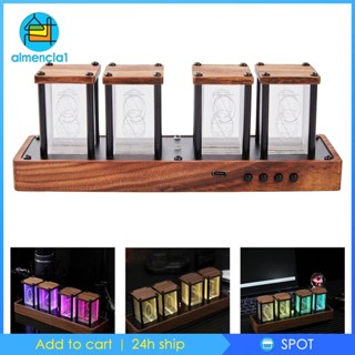 [Almencla1] นาฬิกาปลุกดิจิทัล LED RGB Nixie Tube สําหรับตกแต่งห้องนอน