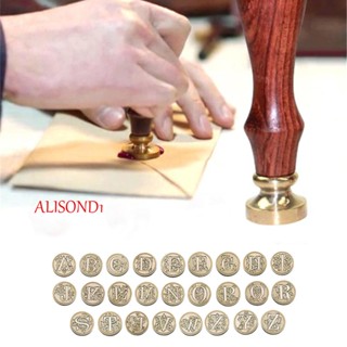 ALISOND1 แสตมป์ตราประทับ ทองแดง ลายตัวอักษร 26 ตัวอักษร สไตล์คลาสสิก แบบเปลี่ยน สําหรับซองจดหมายเชิญงานแต่งงาน