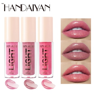 Handaiyan 6 สี Glass Mirror Lip Glaze ลิปกลอสลิปกลอสให้ความชุ่มชื้นติดทนนาน nuuo