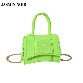 Jasmin NOIR กระเป๋าถือ กระเป๋าสะพายไหล่ ผ้าสักหลาด ลายหนังจระเข้ แต่งสายโซ่ ขนาดเล็ก สําหรับสตรี