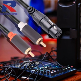 Xlr Female To Dual RCA Male อะแดปเตอร์สายเคเบิ้ลเสียงสเตอริโอ ป้องกันการกระแทก