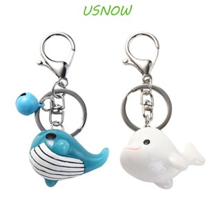 USNOW พวงกุญแจ จี้รูปปลาวาฬ ปลาโลมา สีฟ้า อุปกรณ์เสริม สําหรับตกแต่งภายในรถยนต์ กระเป๋าเป้สะพายหลัง