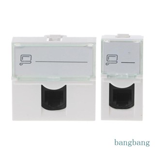 Bang แผ่นแจ็คกุญแจอีเธอร์เน็ตติดผนัง พร้อมคัปเปลอร์หิน RJ45 Cat6 ตัวเมีย เป็นตัวเมีย