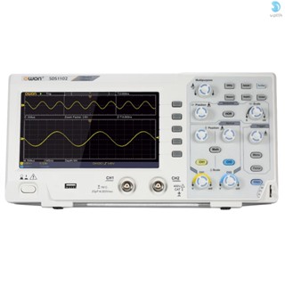 I-owon SDS1102 เครื่องวัดออสซิลโลสโคปดิจิทัล หน้าจอ LCD 7 นิ้ว 2CH 100MHz 1GS/s