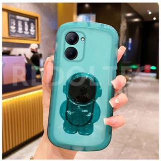 สําหรับ Realme 10 Pro+ 10 Pro 10 ตา เจลลี่ใส เคสโทรศัพท์มือถือ ป้องกันเลนส์ TPU นิ่ม พร้อมขาตั้งนักบินอวกาศ