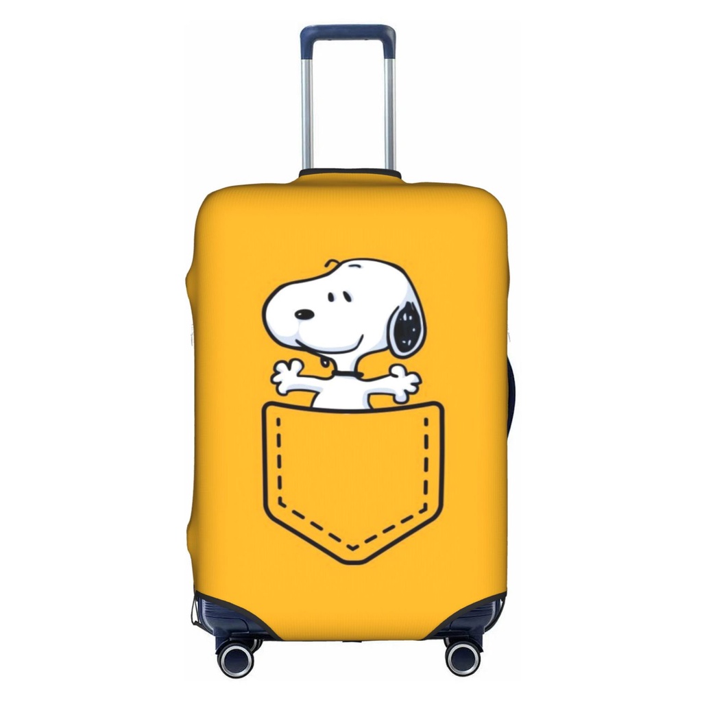 ผ้าคลุมกระเป๋าเดินทาง ผ้าสแปนเด็กซ์ แบบหนา ยืดหยุ่นสูง ลายการ์ตูน Snoopy ขนาด 18 นิ้ว 24 นิ้ว 28 นิ้ว 32 นิ้ว