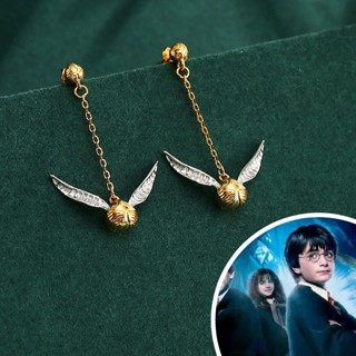 ❦ต่างหูเข็มเงิน 925 รูป Harry Potter สีทอง