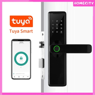 [พร้อม] ล็อคประตูอิเล็กทรอนิกส์ Tuya Smart Wifi พร้อมลายนิ้วมือไบโอเมตริกซ์/สมาร์ทการ์ด/รหัสผ่าน/ปลดล็อคกุญแจ/การแจ้งเตือนแบบพุชของแอปชาร์จฉุกเฉิน USB