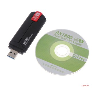 Zzz อะแดปเตอร์รับสัญญาณ WiFi 6 USB Dual Band AX1800 2 4G 5GHz ไร้สาย Wi-Fi Dongle Lan