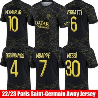 เสื้อกีฬาแขนสั้น ลายทีมชาติฟุตบอล Paris Saint-Germain YT2 2022-2023 Messi Mbappe Ramos Neymar Verratti Fans TY2