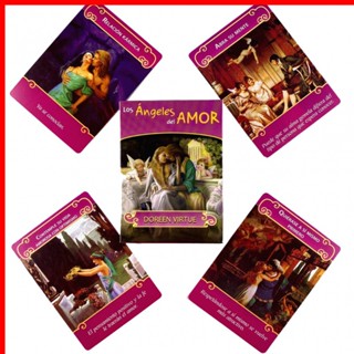 ไพ่ทาโรต์ Spanish Los Angels Del Amor Oracle Cards พร้อมคู่มือ PDF สําหรับงานปาร์ตี้