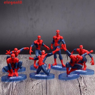 ELEGANT ตุ๊กตาฟิกเกอร์ อนิเมะ Spiderman Avengers สําหรับตกแต่งเค้ก