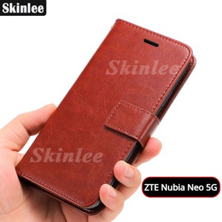 เคสหนัง ฝาพับ พร้อมช่องใส่บัตร สําหรับ ZTE Nubia Neo 5G ZTE Nubia Neo 5G