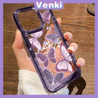 Venki - เข้ากันได้สำหรับ เคส iphone 11 เคสไอโฟน เคสไอโฟน11 Clear Hard Case อะคริลิค Space Case กันกระแทกป้องกันกล้องเต็มหน้าจอผีเสื้อเข้ากันได้กับ iPhone 14 13 Pro Max iPhone 12 Pro Max XR 7 8Plus