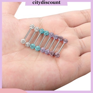 &lt;citydiscount&gt; จิวเจาะจมูก ปาก ลิ้นกลม ประดับพลอยเทียม สําหรับผู้หญิง 1/4 ชิ้น