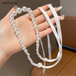 [highbuying] ที่คาดผมมุกคริสตัลหวาน โรแมนติก ลูกปัดดอกไม้ ลูกไม้ ริบบิ้นผมยาว ผ้าโพกศีรษะ ลูกไม้ ไหปลาร้า โชคเกอร์ สร้อยคอ เครื่องประดับ ใหม่ พร้อมส่ง