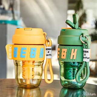 580ml ถ้วยน้ำ Tritan พร้อมฟาง Bpa ฟรีดื่มคู่ถ้วยพลาสติกแก้วกาแฟสร้างสรรค์ฤดูร้อนกลางแจ้งขวดน้ำแบบพกพา M