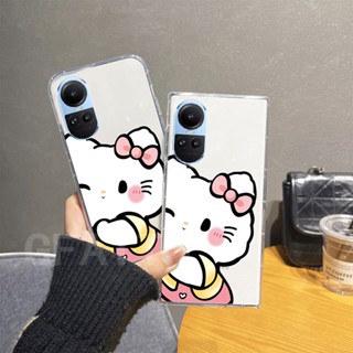 พร้อมส่ง เคสโทรศัพท์มือถือแบบนิ่ม ใส กันกระแทก ลายการ์ตูนคิตตี้น่ารัก สําหรับ Oppo Reno10 Pro Reno 10 Pro+ 5G Reno10Pro+ 2023