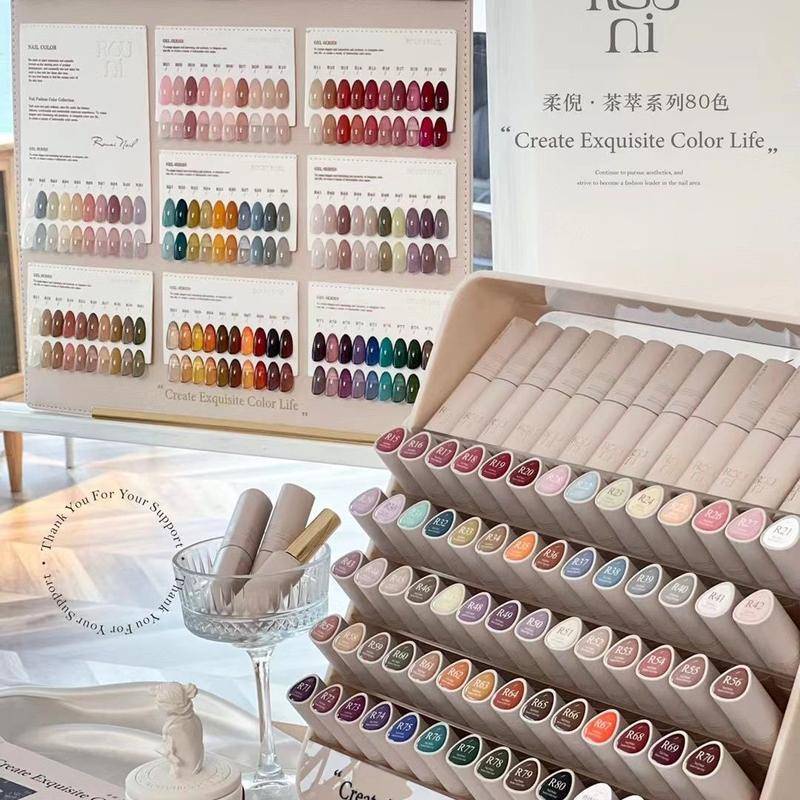 R ROUNI ROUNI High-End สินค้าใหม่ Park Series 80 สี 2023 วิธีร้านเล็บสไตล์ใหม่ชุดเล็กยอดนิยม