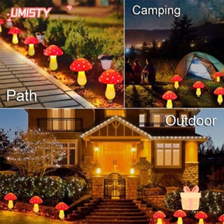 UMISTY โคมไฟ LED รูปปั้นเห็ด พลังงานแสงอาทิตย์ 5 สี สําหรับตกแต่งสวน กลางแจ้ง 6 ชิ้น ต่อชุด