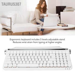  Taurus307 Red Switch คีย์บอร์ดเครื่องกลเครื่องพิมพ์ดีด 100 คีย์ RGB Backlight Retro คีย์บอร์ดเกมบลูทูธสำหรับ Windows สำหรับ