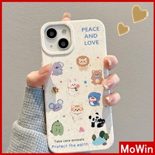 Mowin - เข้ากันได้สำหรับ เคสไอโฟน เคสไอโฟน11 เคส iphone 11 เป็นมิตรกับสิ่งแวดล้อมเคสโทรศัพท์ที่ย่อยสลายได้นุ่มกันกระแทกสีขาวป้องกันสัตว์น่ารักเข้ากันได้กับ iPhone 13 Pro max 12 Pro Max 11 xr xs max 7 8Plus