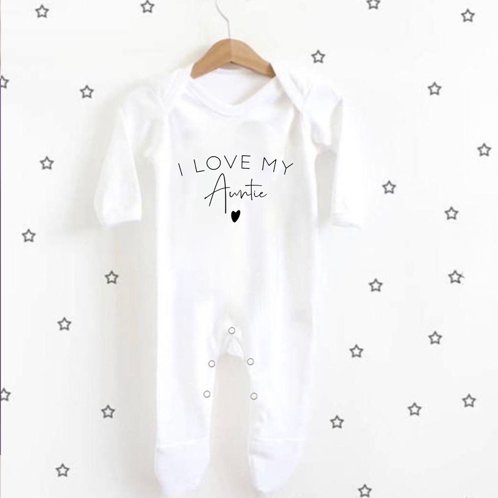 I Love My Daddy/Auntie/Mommy/Uncle Baby Coming Home Outfit Baby Romper ชุดนอนเด็กทารก สีขาว เด็กผู้ชาย เด็กผู้หญิง ชุดนอน เสื้อผ้าเด็ก ของขวัญอาบน้ํา