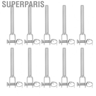 Superparis 10 Pcs Jaw Swage End Fitting 3mm Stainless Steel Straight Rod