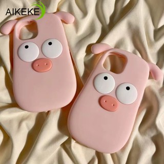 เคสโทรศัพท์มือถือ ซิลิโคนนิ่ม ลายหมูน่ารัก 3D สีชมพู สําหรับ Realme Q3S Q3T Q3i Q3 8S 8 V11 V11S V15 X7 Q2 Q3 Pro GT Neo 2T