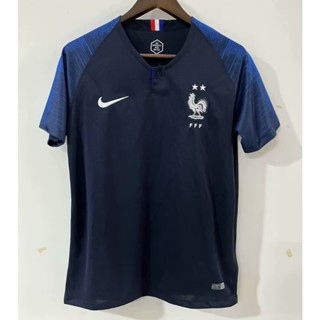 เสื้อกีฬาแขนสั้น ลายทีมชาติฟุตบอล World Cup France 2018 ชุดเหย้า สไตล์เรโทร แห้งเร็ว ไซซ์ S-XXL สําหรับผู้ชาย