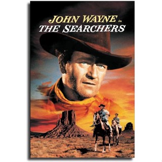 โปสเตอร์ ผ้าแคนวาส พิมพ์ลาย John Wayne The Searchers สไตล์โมเดิร์น สําหรับตกแต่งผนังห้องนอนครอบครัว