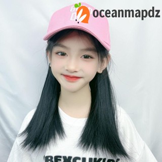 OCEANMAPDZ หมวกเบสบอล วิกผม คุณภาพสูง ที่มองไม่เห็น วิกผมธรรมชาติ สีน้ําตาล สังเคราะห์ เครื่องประดับผม ต่อผม เด็ก ทนความร้อน ไฟเบอร์ เด็กผู้หญิง หมวกวิกผม