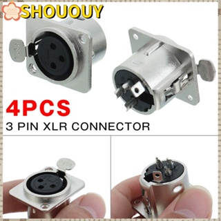 SHOUOUY ปลั๊กแจ็คเชื่อมต่อ XLR 3 Pin ตัวเมีย มีประโยชน์ 4 ชิ้น