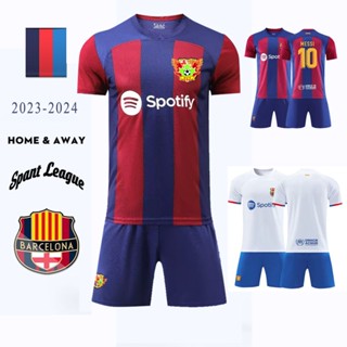 เสื้อกีฬาแขนสั้น ลายทีมฟุตบอล barcelona jersey 23 24 ชุดเหย้า สําหรับผู้ชาย