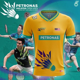 เสื้อกีฬาแขนสั้น ลายทีมชาติแบดมินตัน Petronas Malaysia open 2023 Yonex 2023 Victor Petronas Jersey สไตล์อังกฤษ