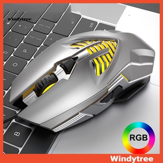 [W&amp;T] Q1 เมาส์เล่นเกม แบบใช้สาย กันกระแทก ไฟ RGB 3600DPI USB สําหรับเล่นเกม