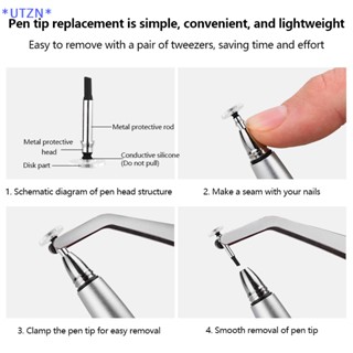 Utzn&gt; ปลายปากกาสไตลัส แบบใส ทรงกลม คุณภาพสูง แบบเปลี่ยน สําหรับหน้าจอสัมผัส แท็บเล็ต โทรศัพท์ 10 ชิ้น