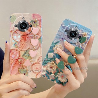 พร้อมส่ง เคสโทรศัพท์มือถือแบบนิ่ม ลายดอกไม้ หัวใจ พร้อมสายคล้องมือ สําหรับ Realme11 Pro Realme 11 Pro + Plus 5G 2023