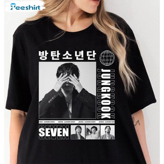 เสื้อยืดแขนสั้นลําลอง ผ้าฝ้าย คอกลม พิมพ์ลาย KPOP Bangtan Boys JK Seven สําหรับผู้ชาย และผู้หญิง 2023