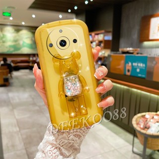 พร้อมส่ง เคสโทรศัพท์มือถือ ลายหมีสีชมพูน่ารัก พร้อมขาตั้ง สําหรับ Realme11Pro+ Realme 11 Pro Plus Pro+ C53 NFC 4G 5G Realme11 11Pro+