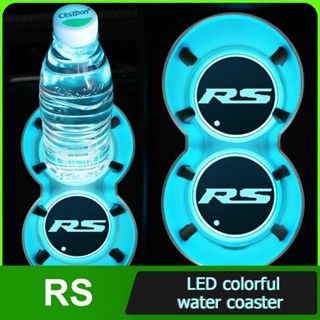 Car water coaster Car Cover Groove Mat Water Cup Pad Colorful Led Light for  RS