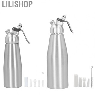 Lilishop Aluminium Alloy  Whipper Foamer Dispenser Cake Dessert with 3 Decorating Nozzles Whipped Coffee for DIY Baking